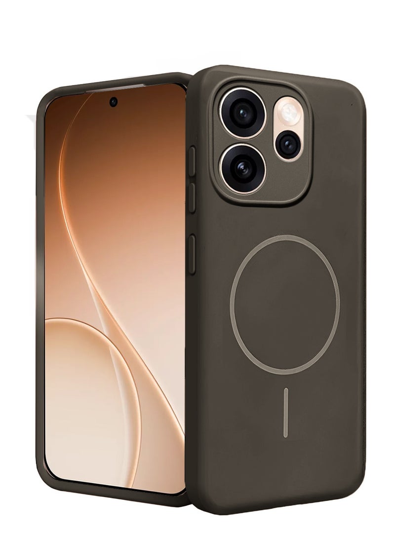 Wtech Oppo Reno15 Pro 5G 2026 Premium Liquid Silicone Compatible With Thin Magsafe Ring Case Cover (MCMPMN) - Dark Brown - Image 2